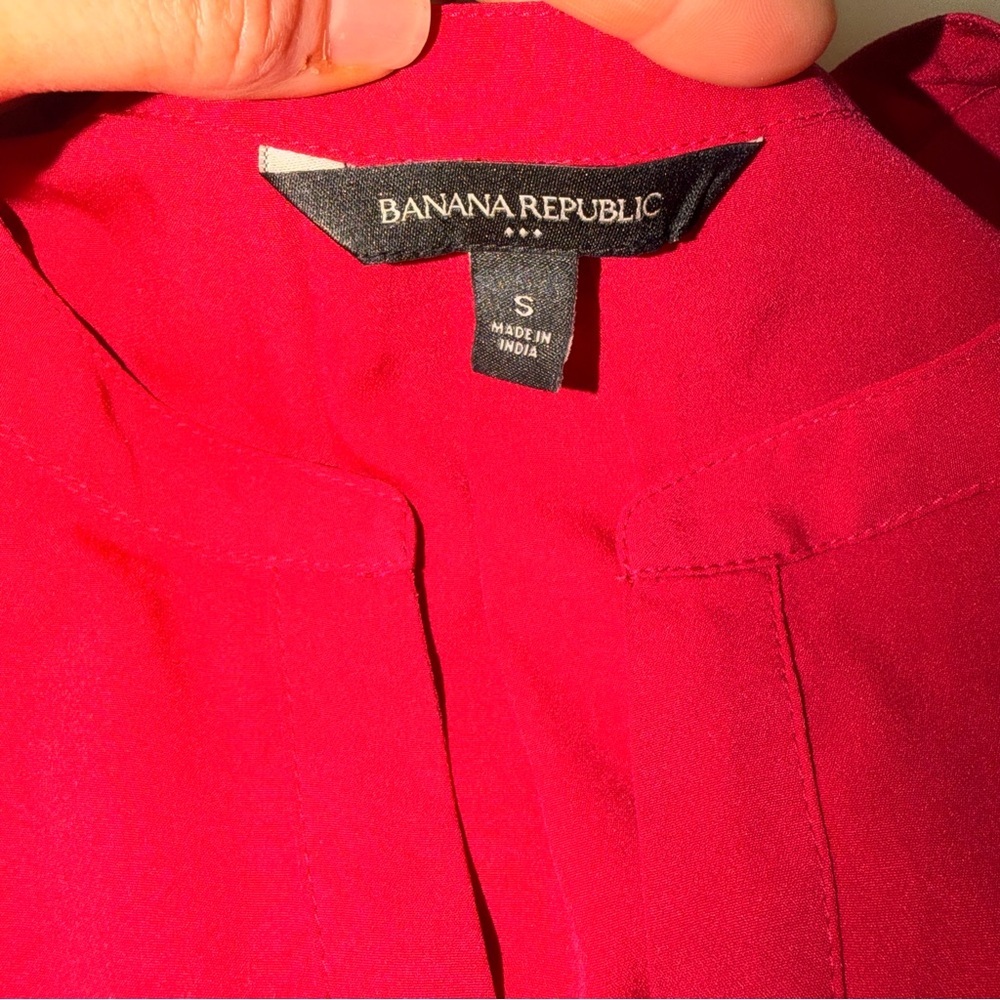 Banana Republic Pink Sleeveless Split Neck Blouse Career Top S - Picture 7 of 7